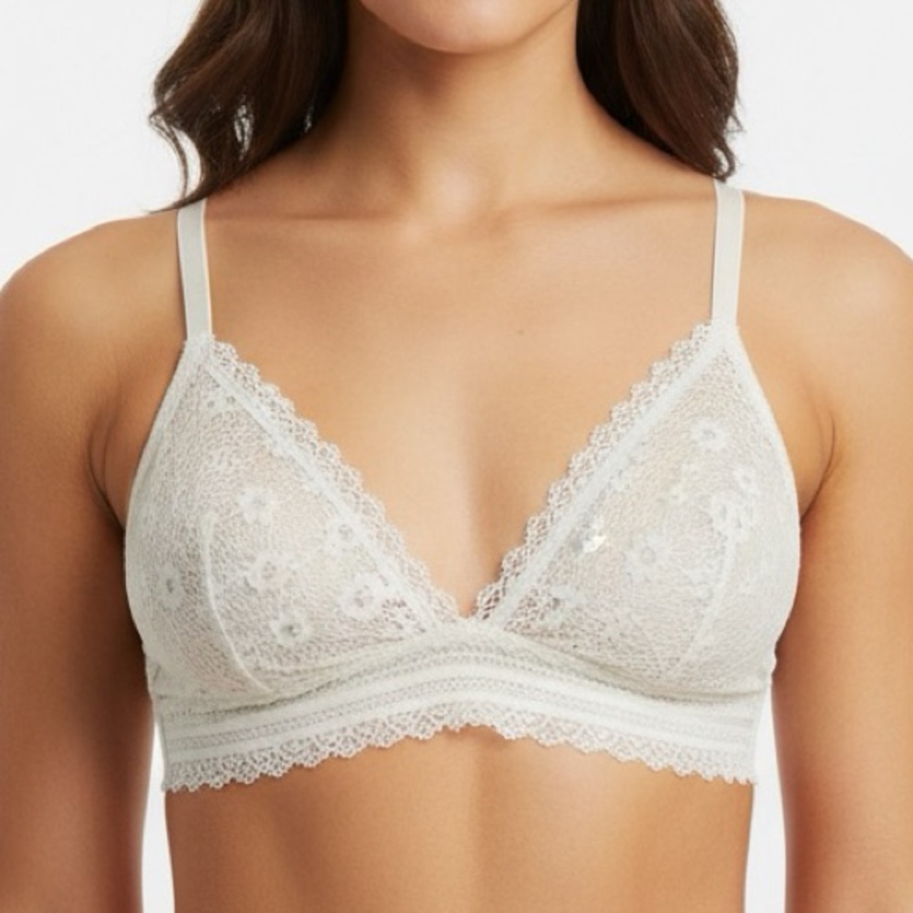 VICTORIA’S SECRET I Bralette White Lace Size Large